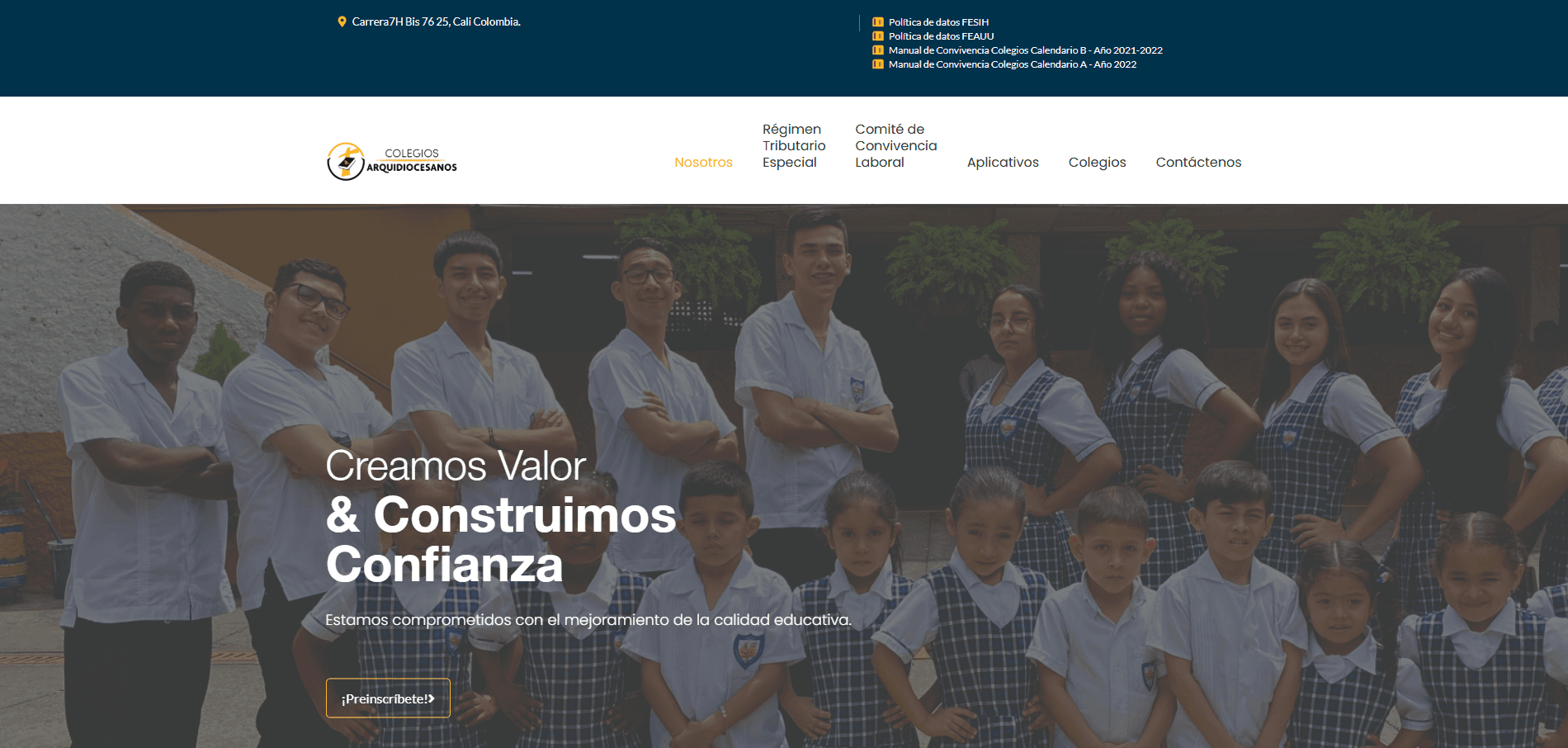 Home anterior — estado del sitio antes del rediseño