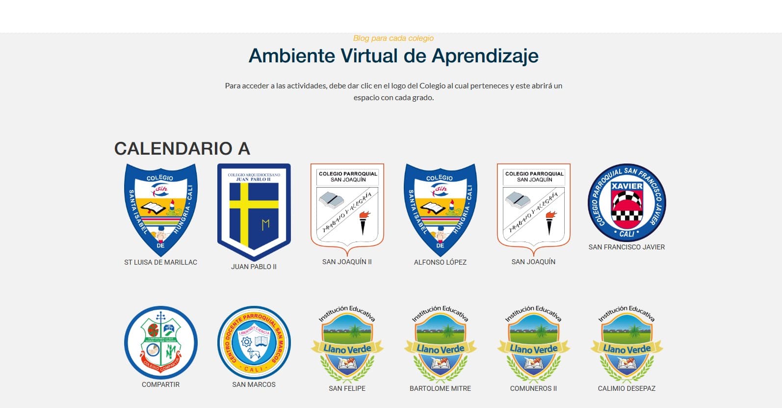 Listado de colegios anterior — navegación sin jerarquía